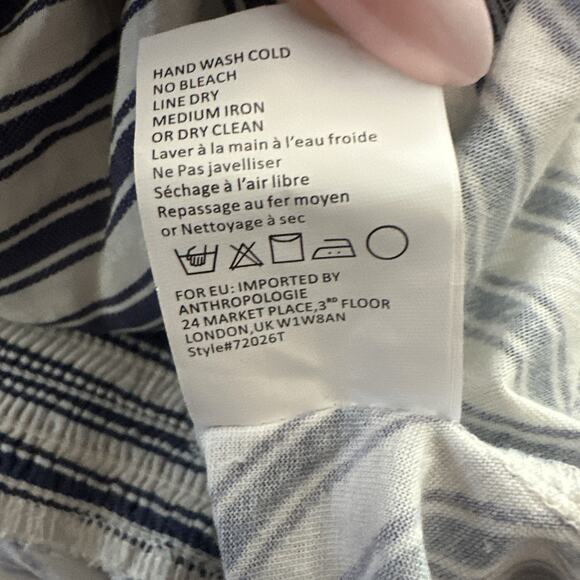 ANTHROPOLOGIE TINY Top Womens Large Avril Embroidered Halter Striped Feminine - Picture 8 of 10